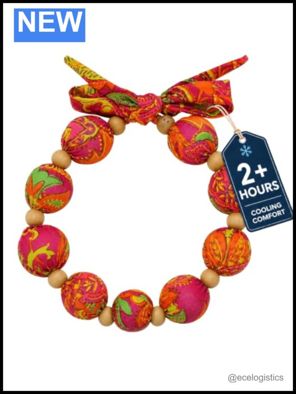 Nano-Ice Cooling Necklace 2+ Hour Cooling Relief Paisley Strand